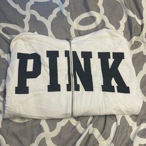 Victoria’s secret white zip up. Size S